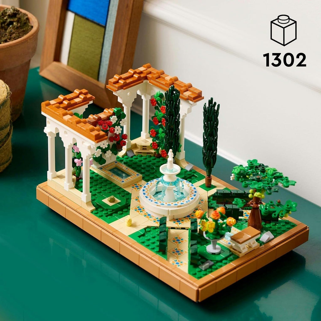 LEGO Icons Fountain Garden - Set de construcție în miniatură pentru adulți cu frunze, chiparoși, copaci, liane, flori - Idee creativă de cadou pentru ziua de naștere, cadou de casă pentru femei, bărbați - 10359 Seturi de constructie Besuche den LEGO-Store