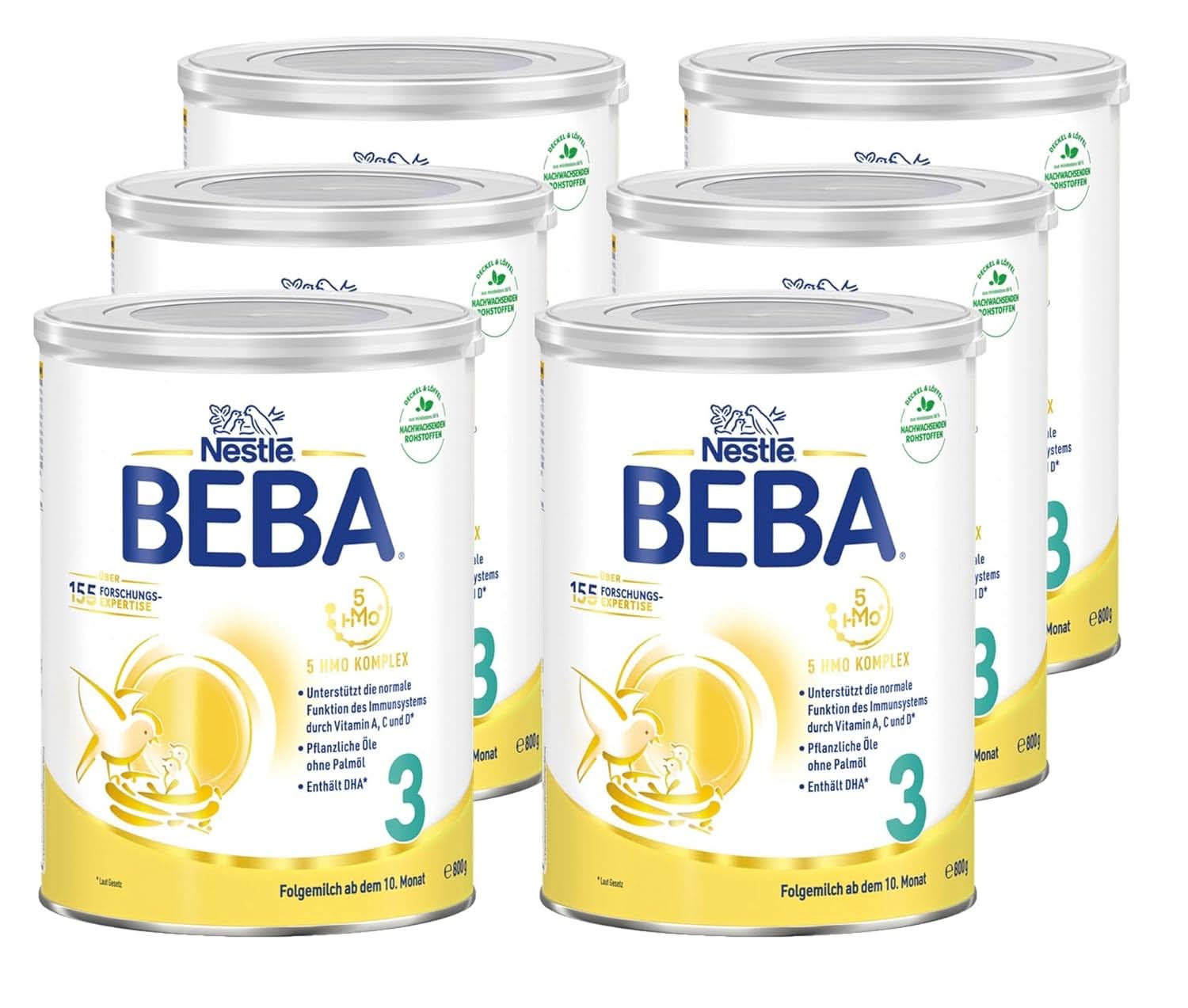 Nestlé BEBA 3 follow-on milk powder, follow-on formula from 10 months, pack of 3 (3 X 800G) Mother and Child Naty Shop After the 10th month 6 x 800 grams