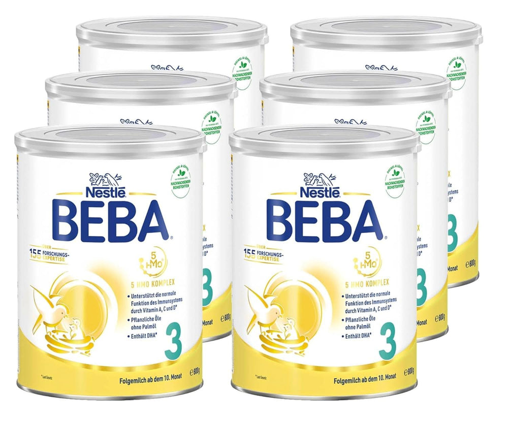 Nestlé BEBA 3 follow-on milk powder, follow-on formula from 10 months, pack of 3 (3 X 800G) Mother and Child Naty Shop After the 10th month 6 x 800 grams