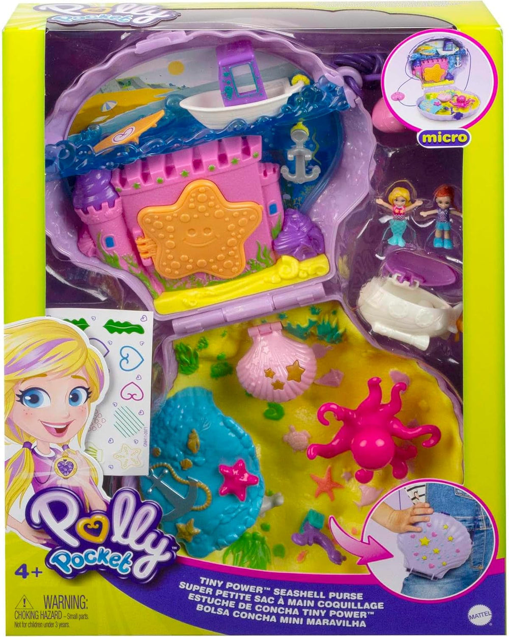 Polly Pocket Coffin Wrap Around Shell Bag Underwater 2 Dolls 1 Submarine Polly Pocket Mermaid Toy 4 Years Old Toy GNH11 Naty Shop Dolls