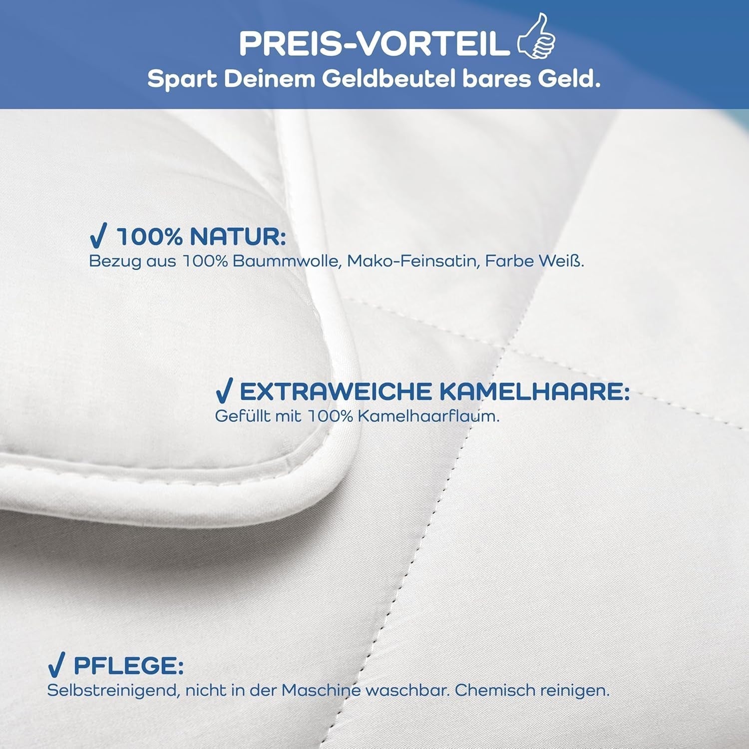 Exclusive quilt, camel, white, 135 X 200 cm Quilts and quilts Naty Shop