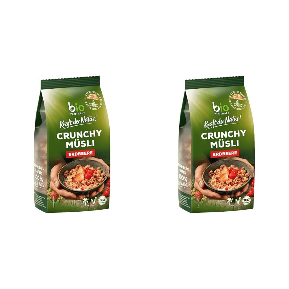Crispy muesli with berries Biozentrale | 375 g organic Muesli | Ideal for breakfast and your cup of takeaway muesli | An alternative to muesli bars