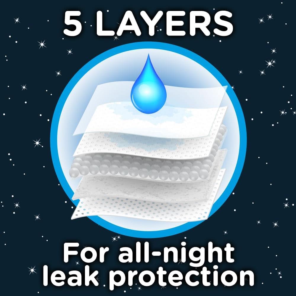 Scutece de noapte Huggies, pentru fete 8-15 ani (27-57 kg), foarte absorbante, 9 piese (pachet de 2) Mama si Copilul Naty Shop