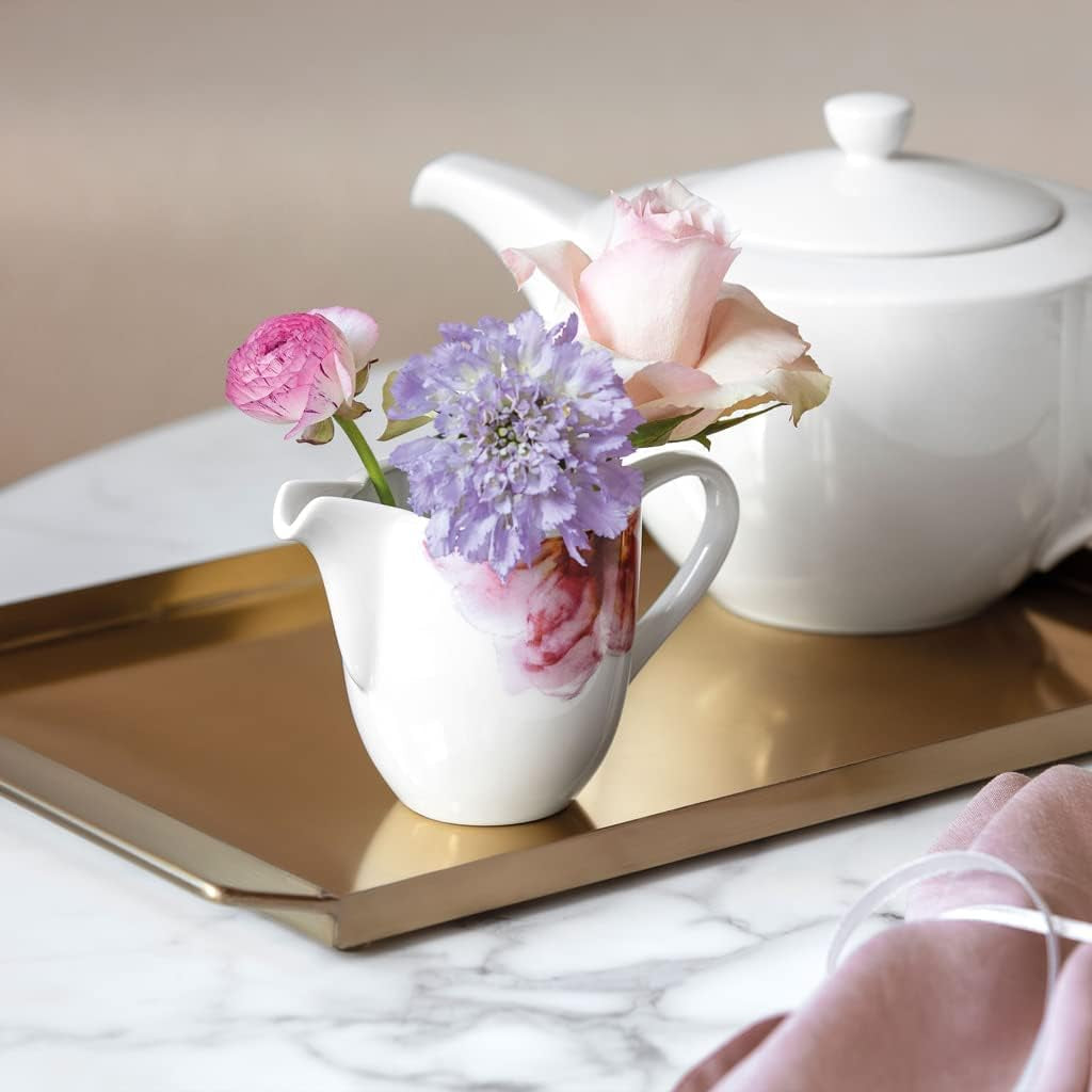 Villeroy & Boch - Cană de lapte Rose Garden, 280 ml, Porțelan Premium, alb/roz