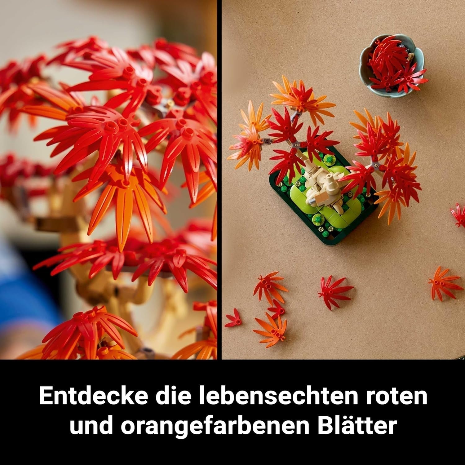 LEGO Botanicals Japanese red maple - Bonsai tree - Artificial plant kit with red and orange leaves, plus bowl - Home decor - Gift idea for adults - 10348 Building sets Besuche den LEGO-Store