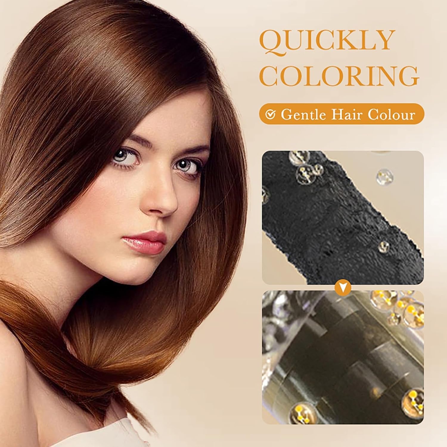 Vopsea de păr maro, șampon pentru vopsit părul - 500ml șampon pentru vopsit părul gri, 100% acoperire gri, ușor și rapid de utilizat, îngrijire perfectă a culorii pentru bărbați și femei Vopsea pentru par Naty Shop