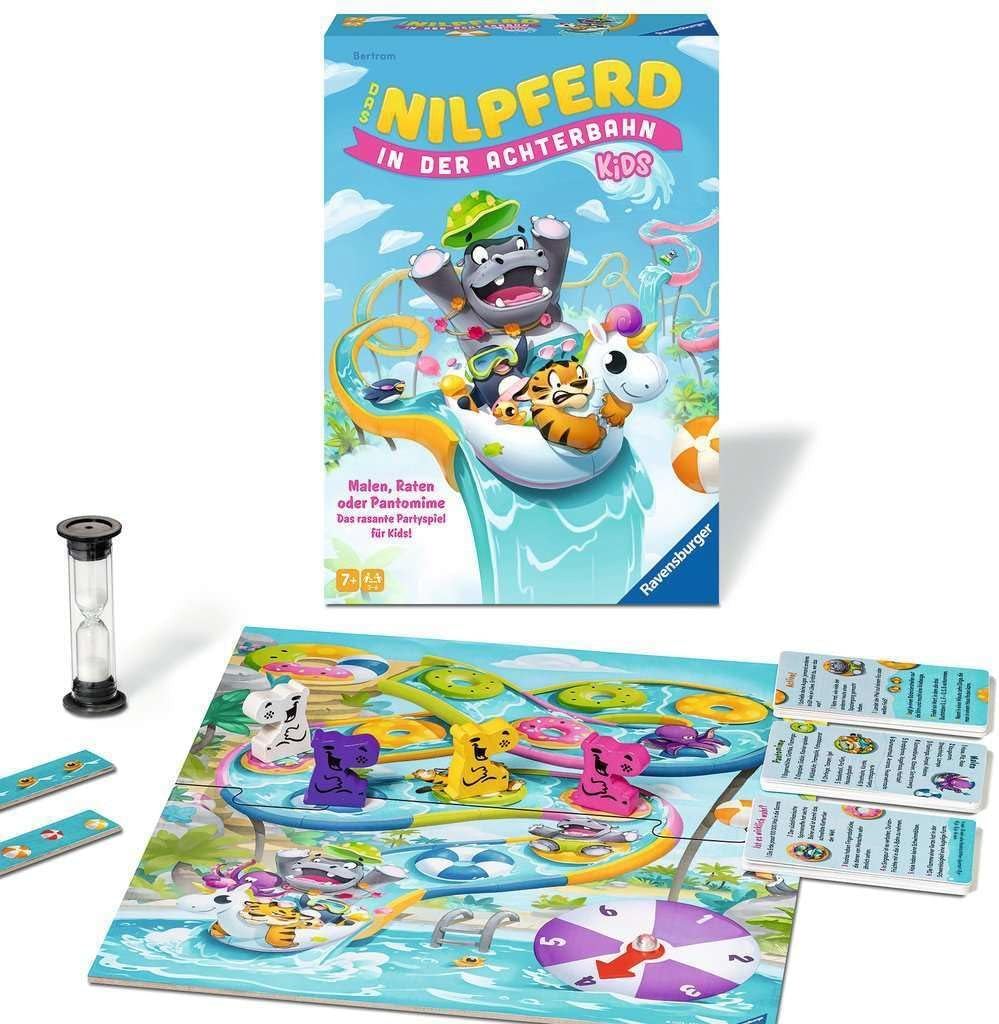 Ravensburger 22361 - The Hippo from Roller Coaster Kids - Board Game for Kids and Families Ages 7+ for 3-6 Players - Party Game, New Year's Eve Game, Kids Game