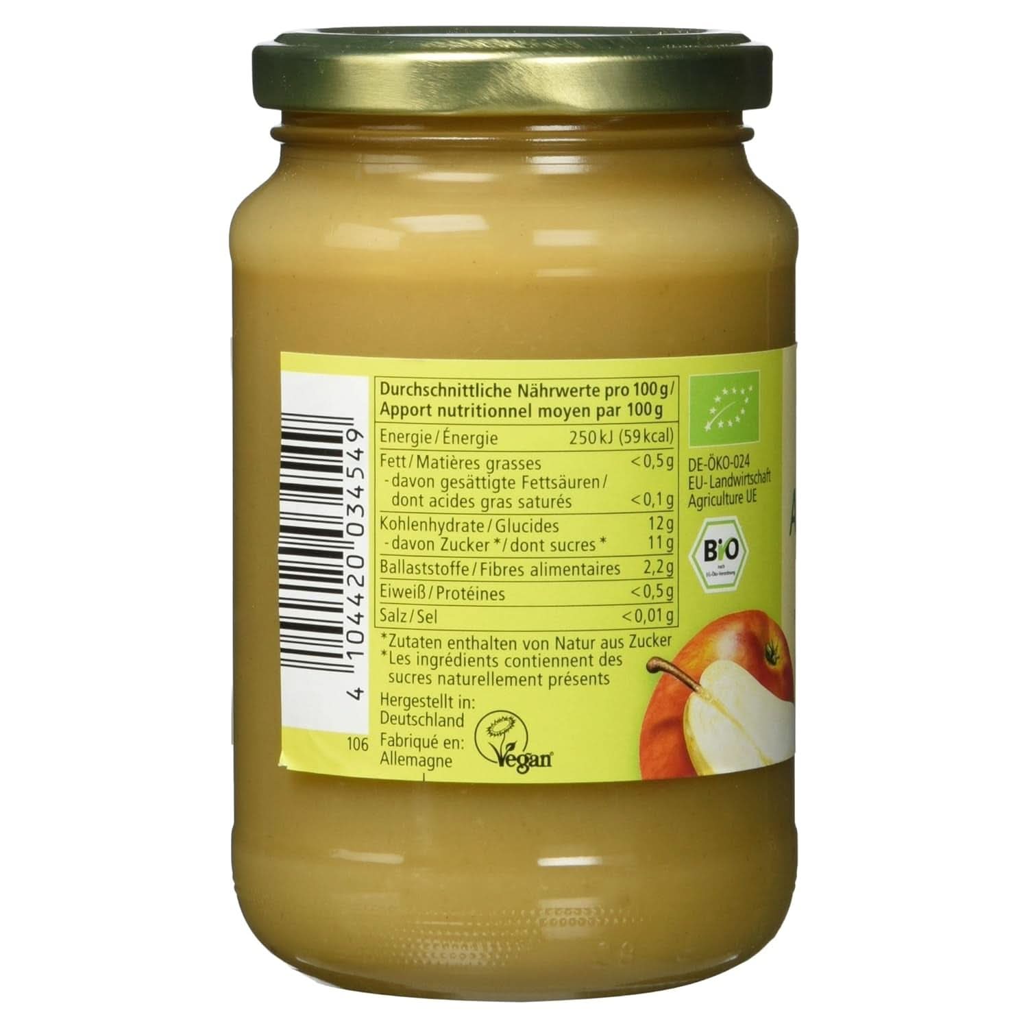Organic applesauce with pears, 360 grams Mother and Child Naty Shop