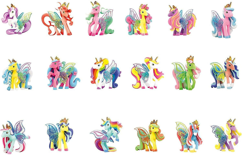 Galupy Unicorn - Pachet de 3 figurine unicorn, jucării unicorn de colecționat, figurine ponei cu aripi strălucitoare și cristal Swarovski Action figures Naty Shop