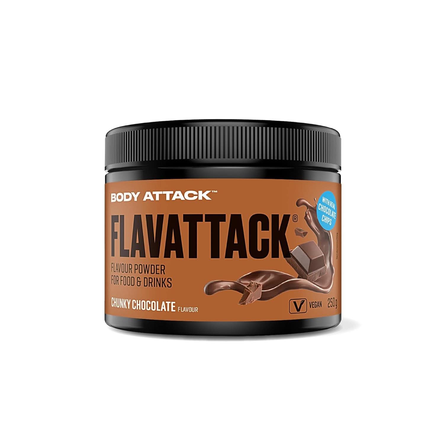 Body Attack Flavattack®, Double Choc Brownie, 250G / 83 servings Aromas Naty Shop 250 grams Chocolate with chocolate pieces