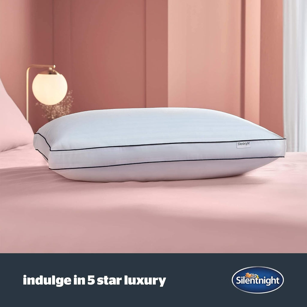 Pernă de susținere Silentnight Luxury Hotel Collection - pernă de susținere a spatelui și laterală de calitate hotelieră cu design cu pereți de cutie pentru susținere suplimentară a capului, gâtului și umerilor - 1 buc Perne standard Naty Shop