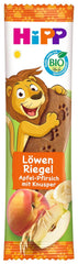 HiPP Lion Muesli Bars with Crunchy Oats and Apple and Peach (24 x 20g), from 1 year, sweetened only with fruit, of the best organic quality