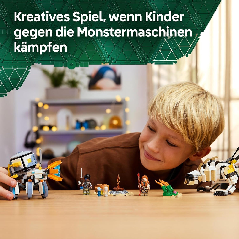 LEGO Horizon Adventures Aloy and Varl Vs. Armored Walker and Sawtooth, monster car toy and minifigures, collection set for video game fans, boys and girls over 9 years old 77037 Building sets Besuche den LEGO-Store
