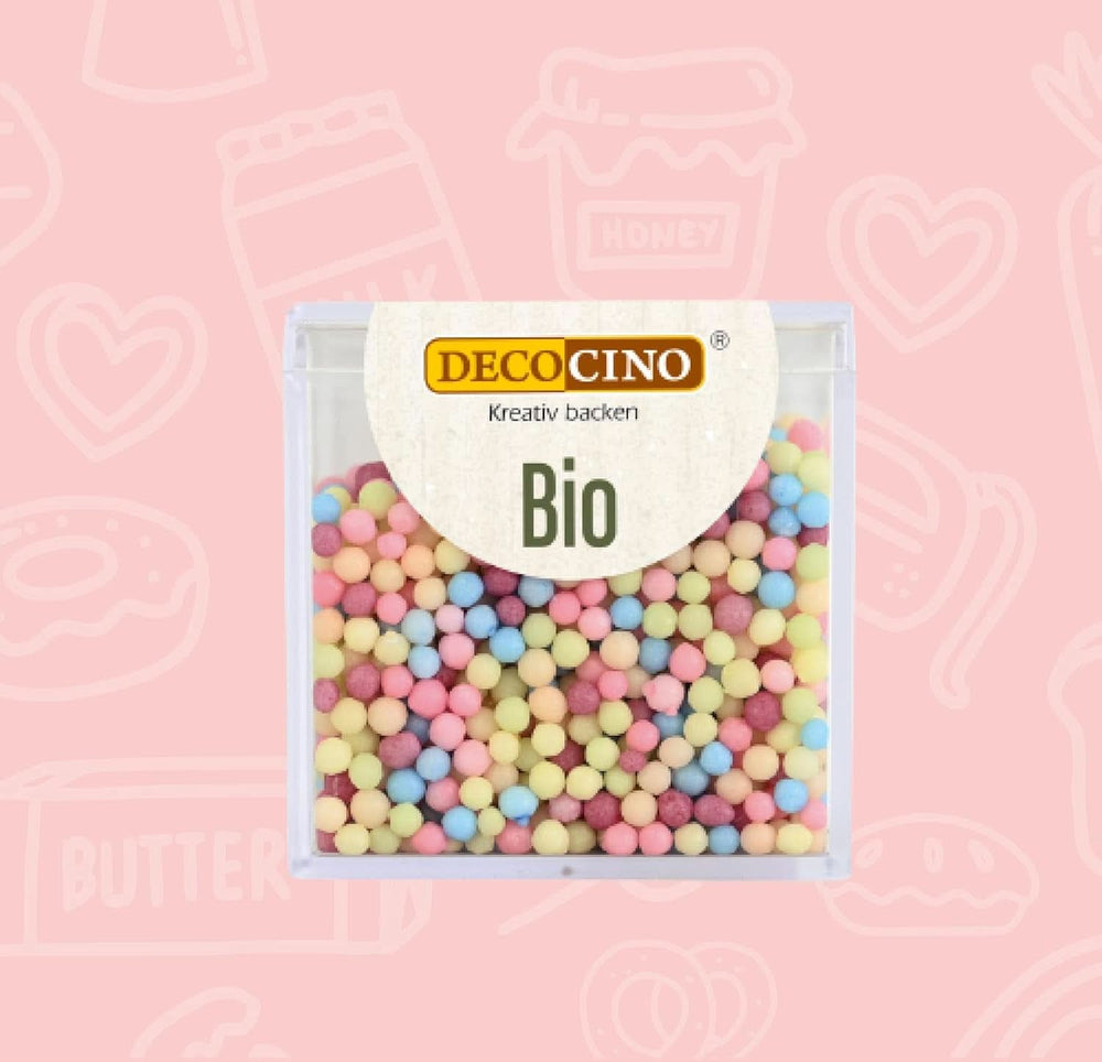 DECOCINO Organic Sprinkle Pearls - 60 grame - Sprinkles din dextroză organică Sprinkles Naty Shop