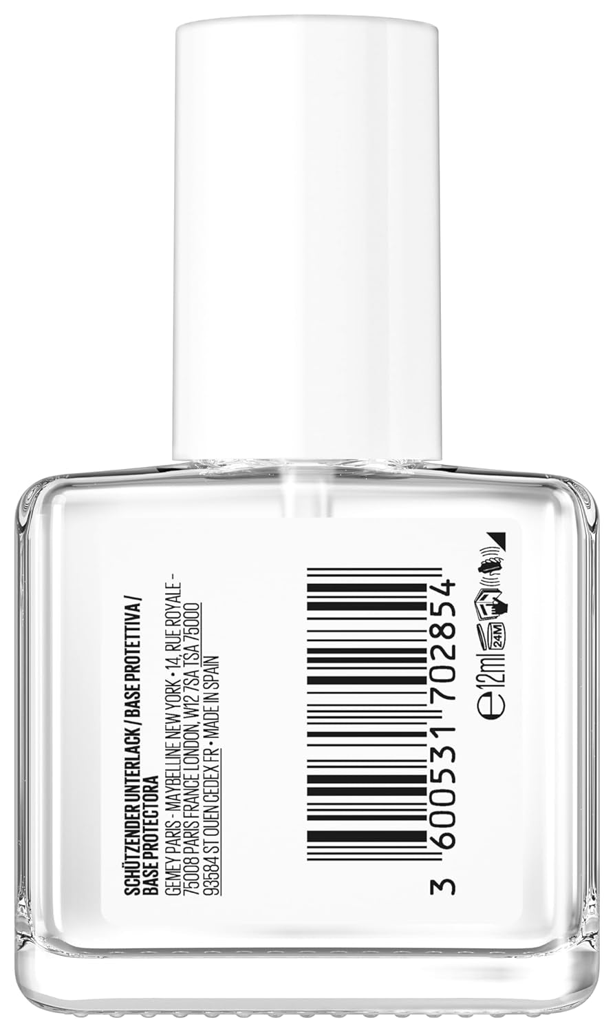 Maybelline New York Nail Polish, Transparent Base, Super Stay Strength & Protecting Base Coat, 12 ml
