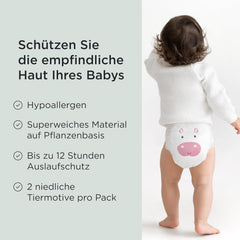Kit & Kin Premium Eco Diapers, Size 4 (9-16kg), 132 Diapers, Plant Based & Hypoallergenic, Reliable Leak Protection, Vegan & Cruelty Free