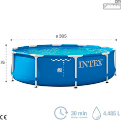 3m x 76cm Metal Frame Pool with Filter Pump 4485 Liters Blue 305 x 76cm 28202UK