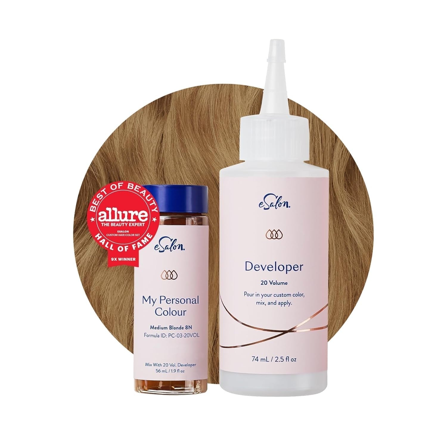 Set colorant permanent pentru păr, 100% acoperire gri, colorare la domiciliu, 0% amoniac vopsele de păr, vopsele de păr multidimensionale, vopsele de păr profesionale Vopsea pentru par Naty Shop Blond mediu 8N