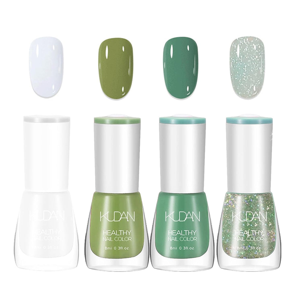 4 Piece Nail Polish Set - Quick Dry Long Lasting Water Based Nail Polish - DIY Nail Design Nail Polish (Nude Normal Style 4 Piece Set)