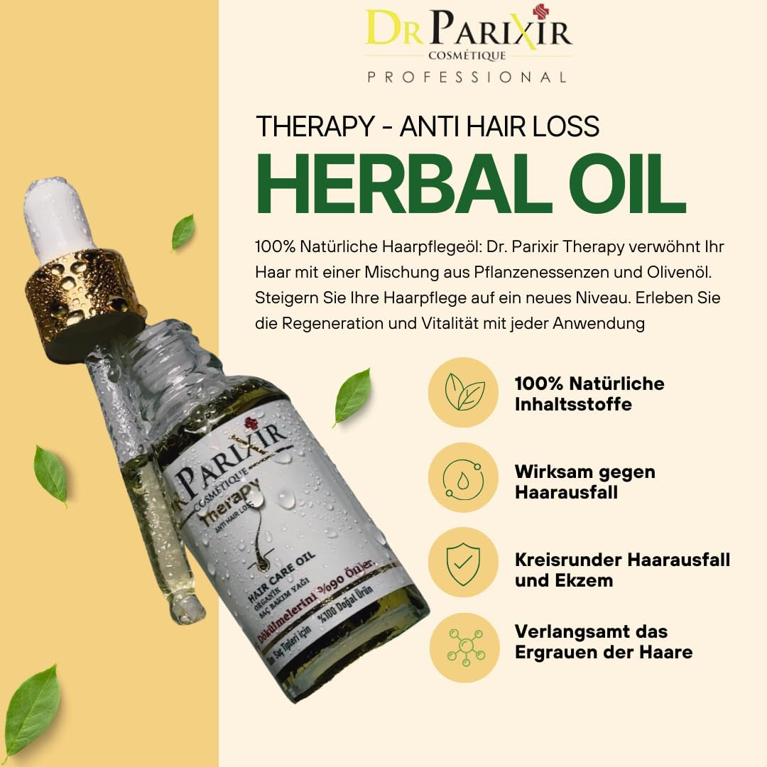 Dr Parixir Anti-Hair Loss Serum - Soluție eficientă cu ulei de măsline și rozmarin, 30ml | Reduce căderea părului și întărește rădăcinile părului Ingrijirea parului Naty Shop