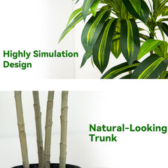 Künstliche Drachenbaum Pflanzen,Kunstpflanzen Groß Mit Weißes Hohes Pflanzgefäß,Kunstpflanzen Wie Echt Für Drinnen Und Draußen Haus Büro Moderne Deko,Artificial Plants Pflegeleicht (150Cm)