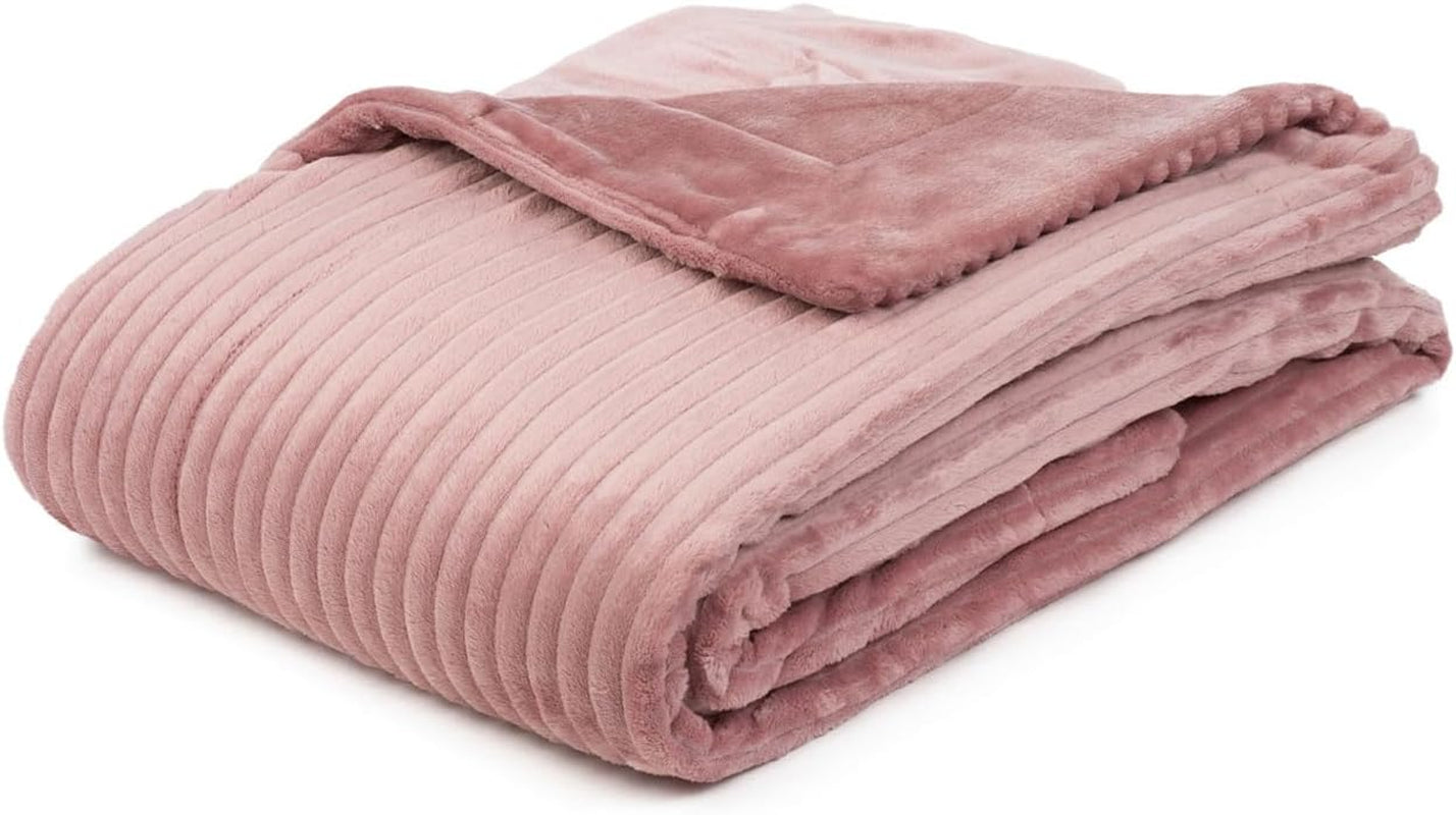 Gözze - Comfortable and soft blanket in corduroy look, 1620G/piece, 150 X 200 Cm - cinnamon Beds and Blankets Besuche den GÃ¶zze-Store Dark pink