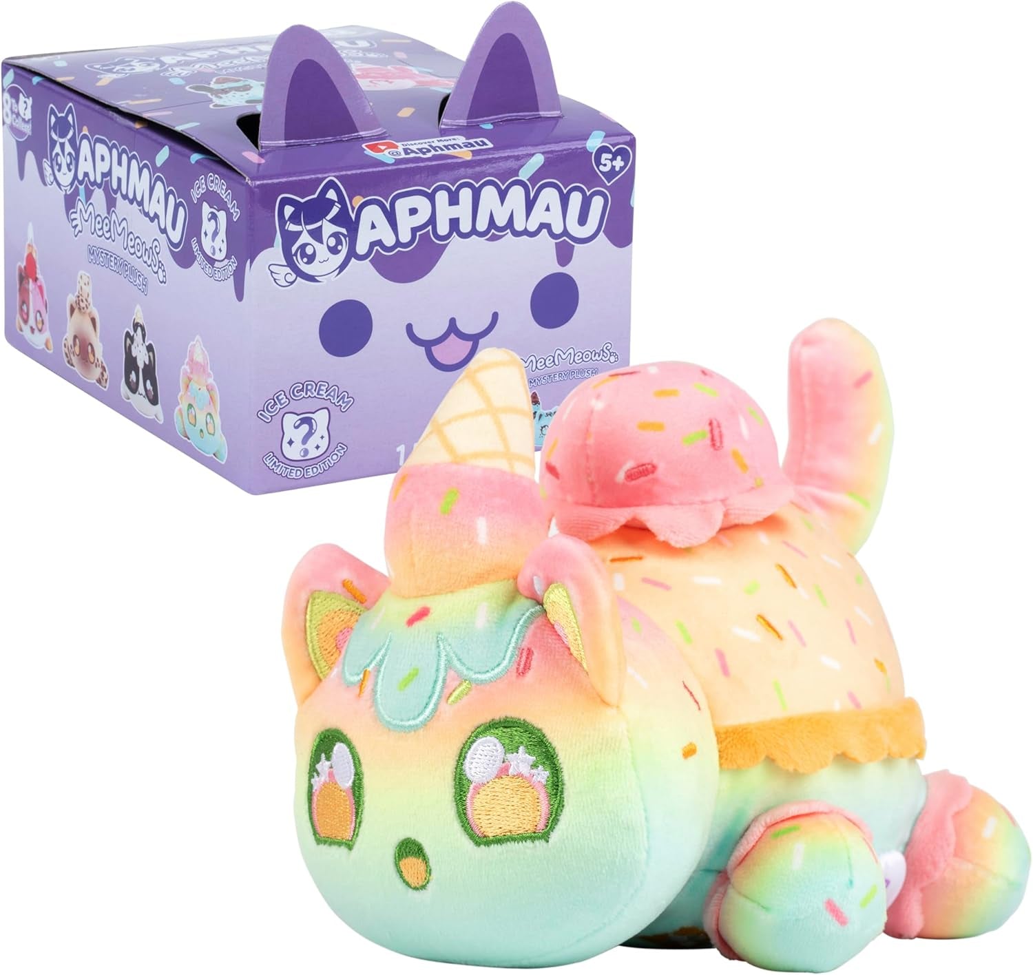 Aphmau - 15 Cm Mystery Meemeows Plush - Ice Cream Action figures Naty Shop