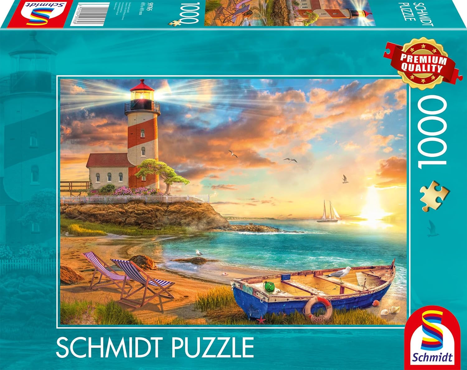 Schmidt Spiele 59765 Apus de soare în Golful Farului, puzzle jigsaw 1000 piese, colorat Puzzle Naty Shop Titlu implicit