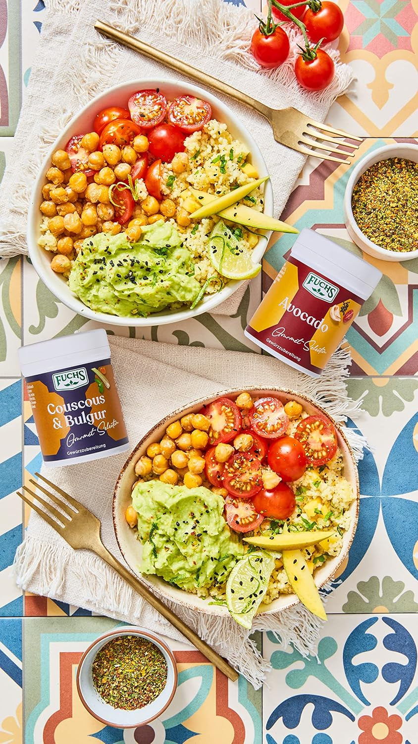 Fuchs Spices Gourmet Selection Middle East/Africa - Couscous and Bulgur Spice Mix Refillable Spice Mix for Seasoning Bulgur Dishes Vegan 55g