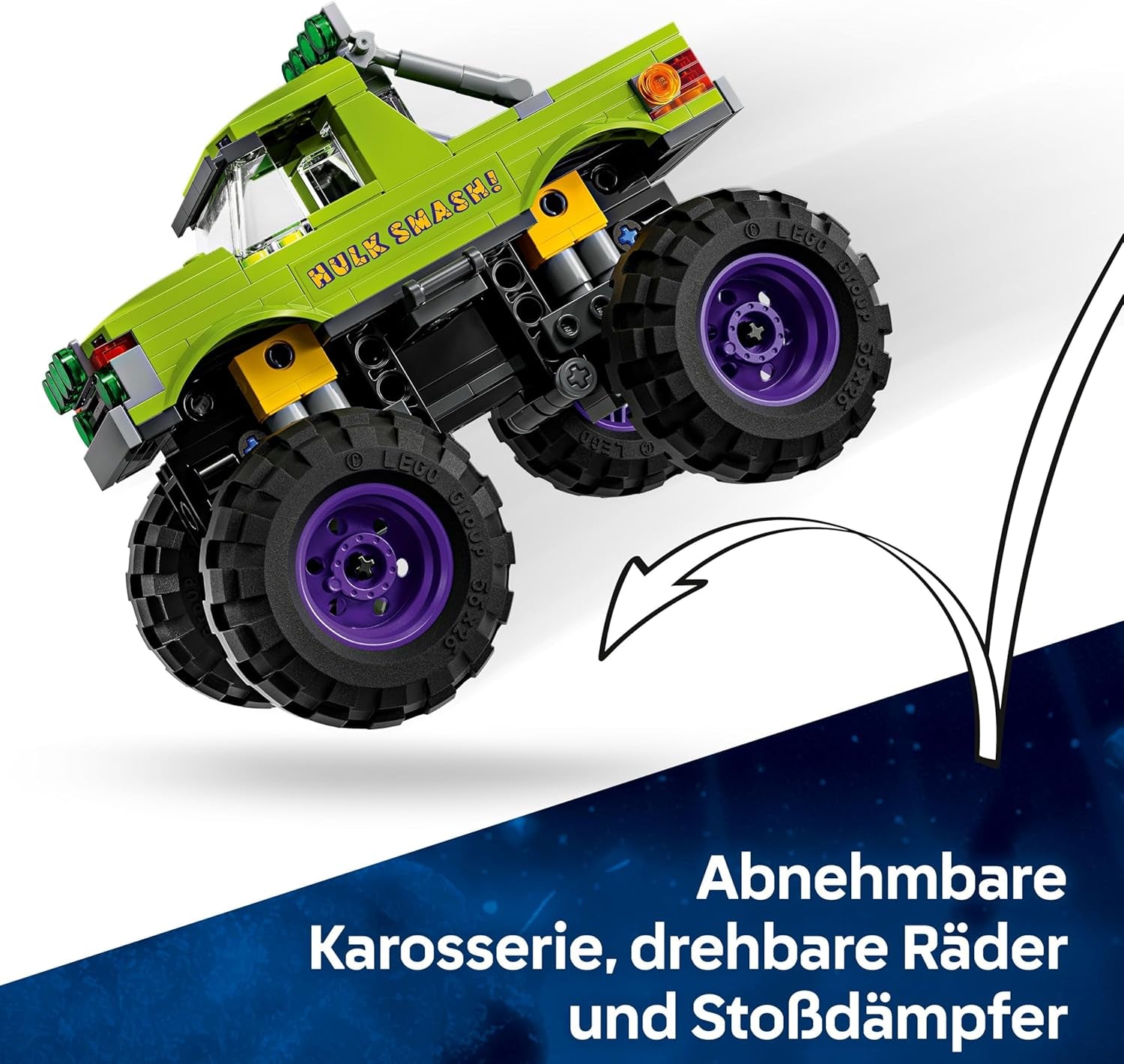 LEGO ǀ Marvel Hulk-Truck Vs. Thanos - Kreatives Superhelden Spielzeug - Avengers Fahrzeug und Minifiguren - Monstertruck für Spielspaß - Geschenk für Jungen und Mädchen ab 7 Jahren - 76312