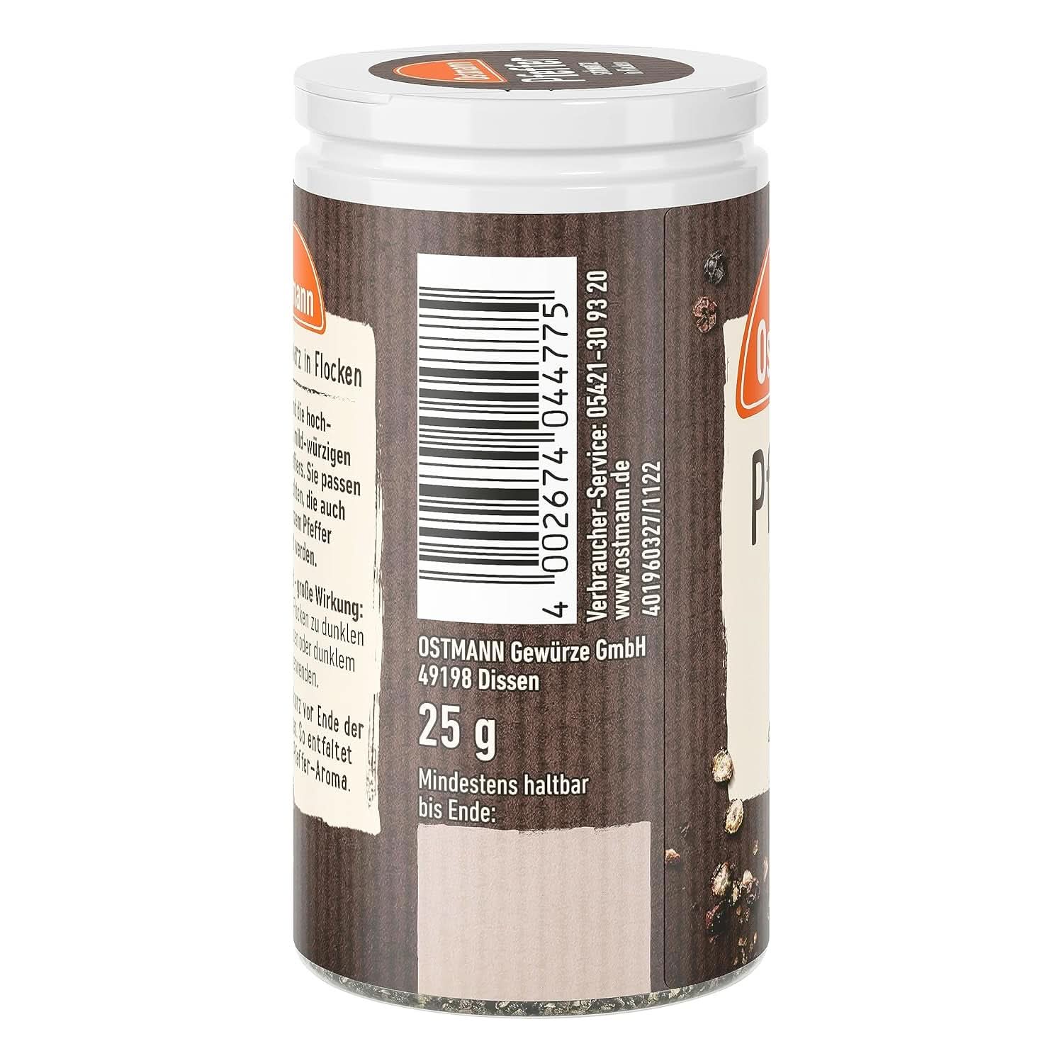 Ostmann - Black pepper flakes, 25 grams Condimente Naty Shop