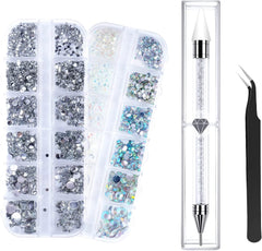 ANGNYA 4000 Stück Strasssteine Nägel Nail Art Strasssteine Dekorationen Nagelsteine Für Nail Art Zubehör Und Klare Kristall Strasssteine Handwerk Mit Pick up Pinzette Und Strass Picker Dotting Pen…