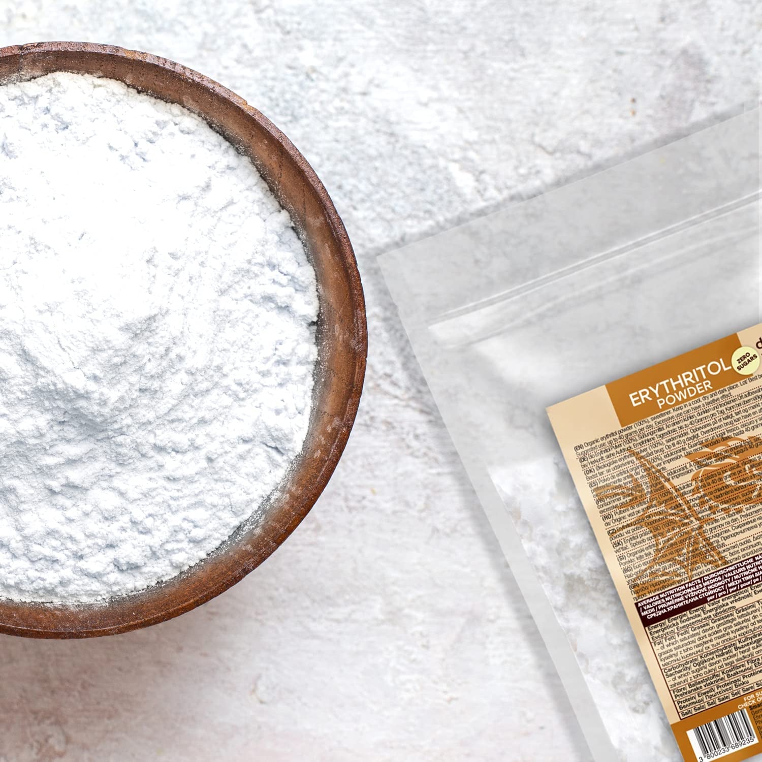 Bio Erythrit - Powder, 100% Bio, Vegan, Null Kalorien-1Kg Sweeteners Naty Shop