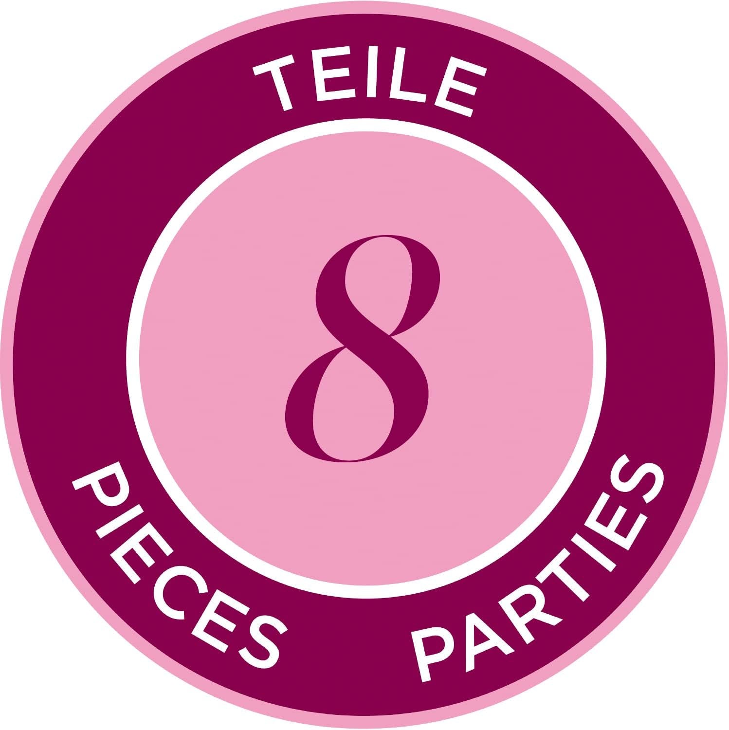 Götz 2027100 Păpușa Maxy Muffin Fashionisto – Păpușă bebeluș de 42 cm cu ochi căprui adormiți, păr șaten și corp moale – Păpușă cu corp moale într-un set de 8 piese