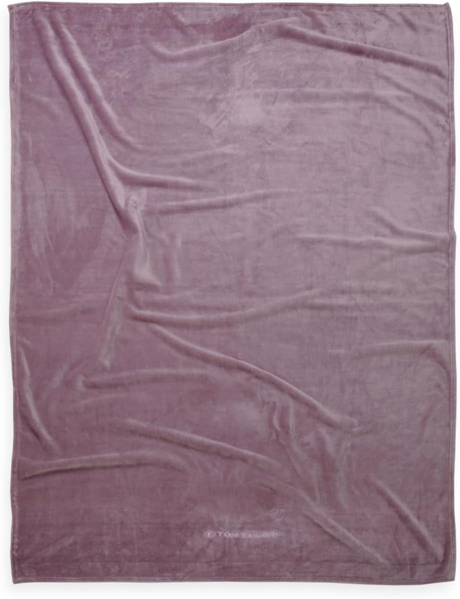 TOM TAILOR Pătură Wellsoft, 150X200 Cm, 100% Poliester/ Wellsoft, brodată cu logo, PĂLTUȚĂ WELLSOFT Orange (Coral cald) Plapumi si pilote Naty Shop Violet 150X200 Cm