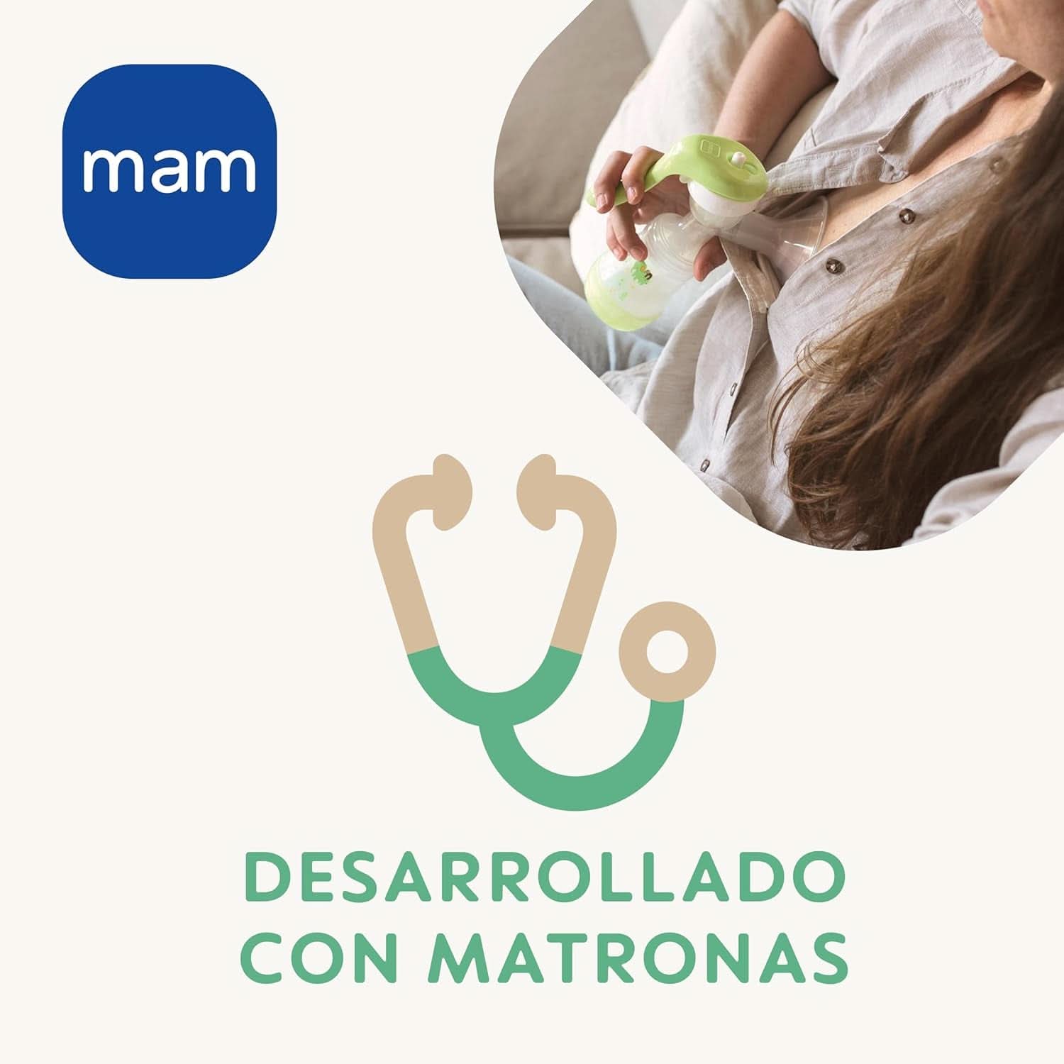 MAM Manual breast pump E102 - Breast pump for breast milk, comfortable and efficient Accessories Food and Breastfeeding Bebe Naty Shop