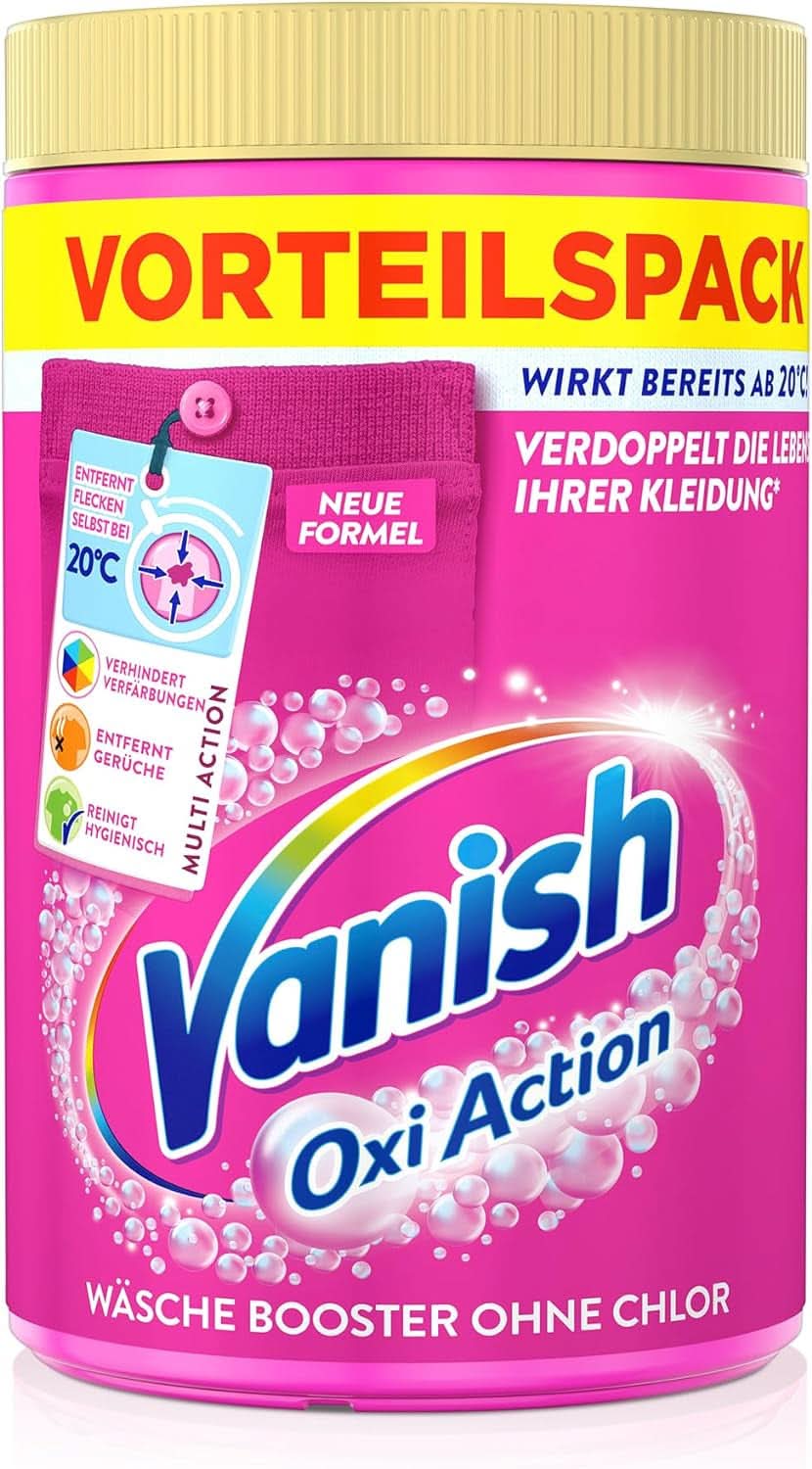 Vanish Oxi Action Powder Pink - 1 X 1.65 Kg - powder for removing stains and improving laundry without chlorine - for colored laundry Laundry Detergents Naty Shop