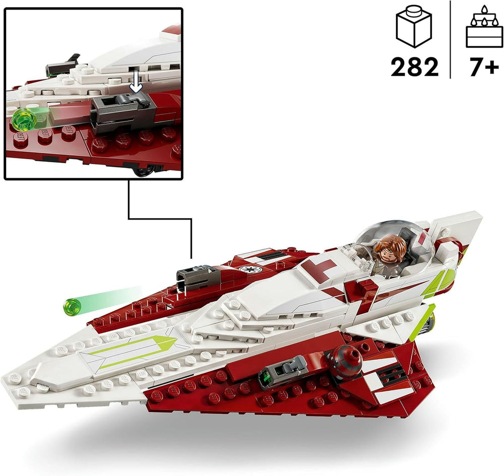 LEGO Star Wars Jedi Starfighter Obi-Wan Kenobi, Buildable Toy with Taun We, Droid Figure and Lightsaber, Attack of the Clones Set 75333 Building Sets Besuche den LEGO-Store