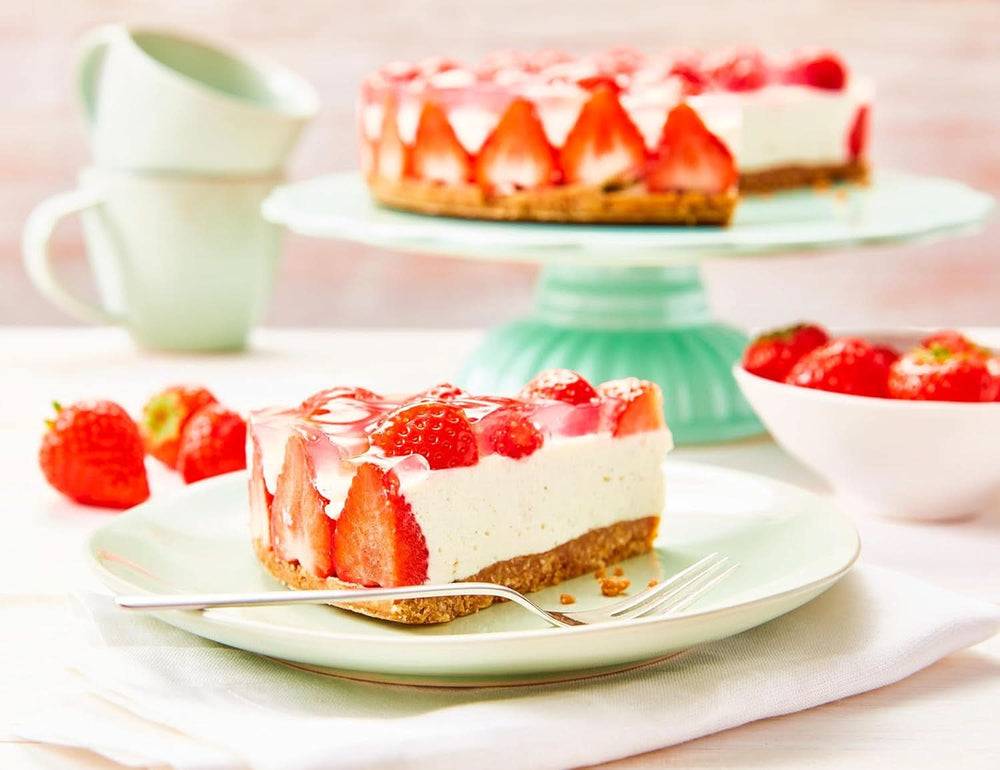 RUF New York Cheesecake Strawberry No Bake, Original American Cheesecake with strawberry sauce, 360 grams Kitchen Naty Shop