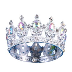 Silver metal crown with stones
