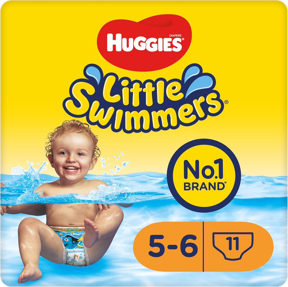 Huggies Little Swimmers Disposable Swim Diapers for Babies and Toddlers, Size 5-6 (12-18kg), 11 Swim Diapers, Unisex