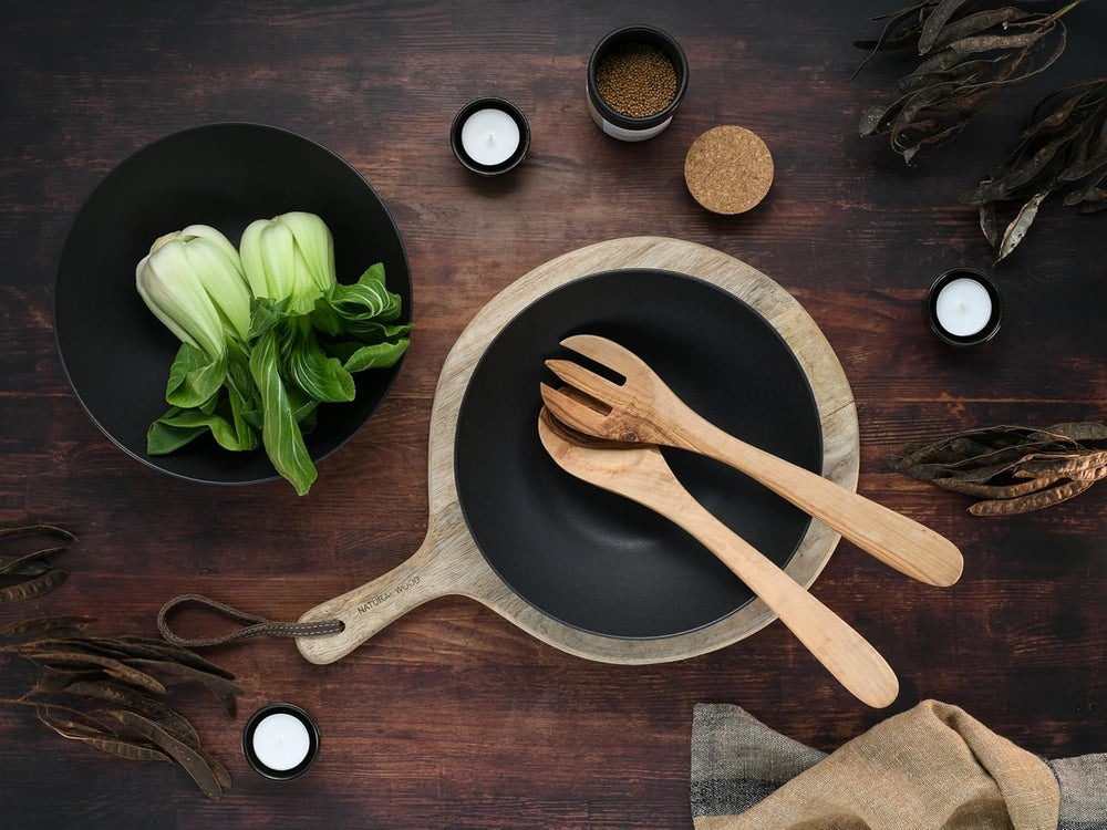 Creatable, 30007, Seria Soft Touch, set de veselă din 2 piese, set de salată din gresie, potrivit pentru mașina de spălat vase și cuptorul cu microunde, Fabricat în Portugalia