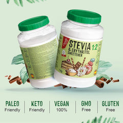 Stevia + Erythritol 1:2 Sweetener, 1G = 2G Sugar, 1 Kg Sweeteners Naty Shop