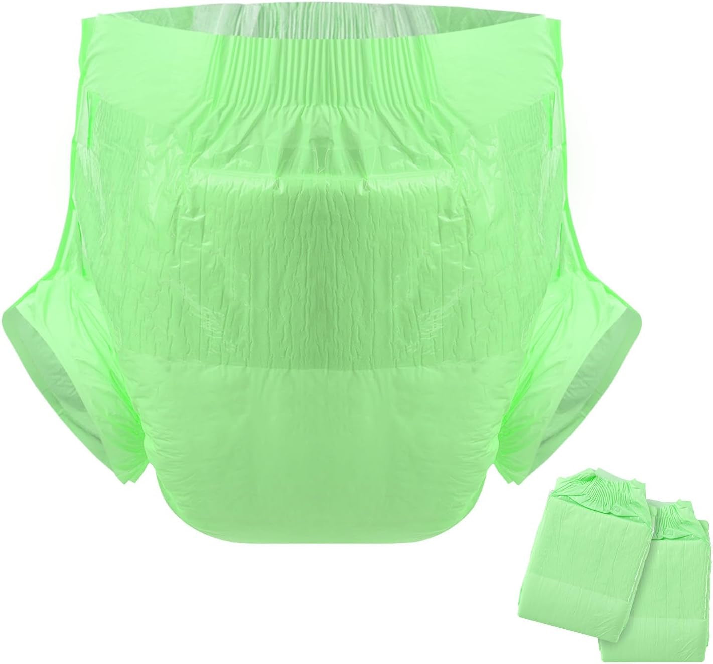 CutiePlusU Adult Diapers, Dry Surface, Maximum Absorbency Overnight, Disposable Incontinence Diaper - Blue, 2 Pack (Medium 71-96cm)