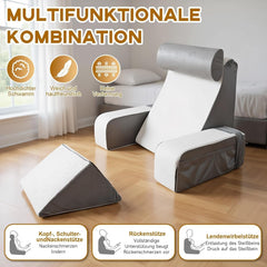 Pernă de citit cu suport pentru gât și cotieră detașabile, pernă de spate confortabilă și ușoară pentru pat și canapea, pernă de spate pentru adulți, spătar din spumă cu memorie pentru citit, vizionat la televizor și jocuri video