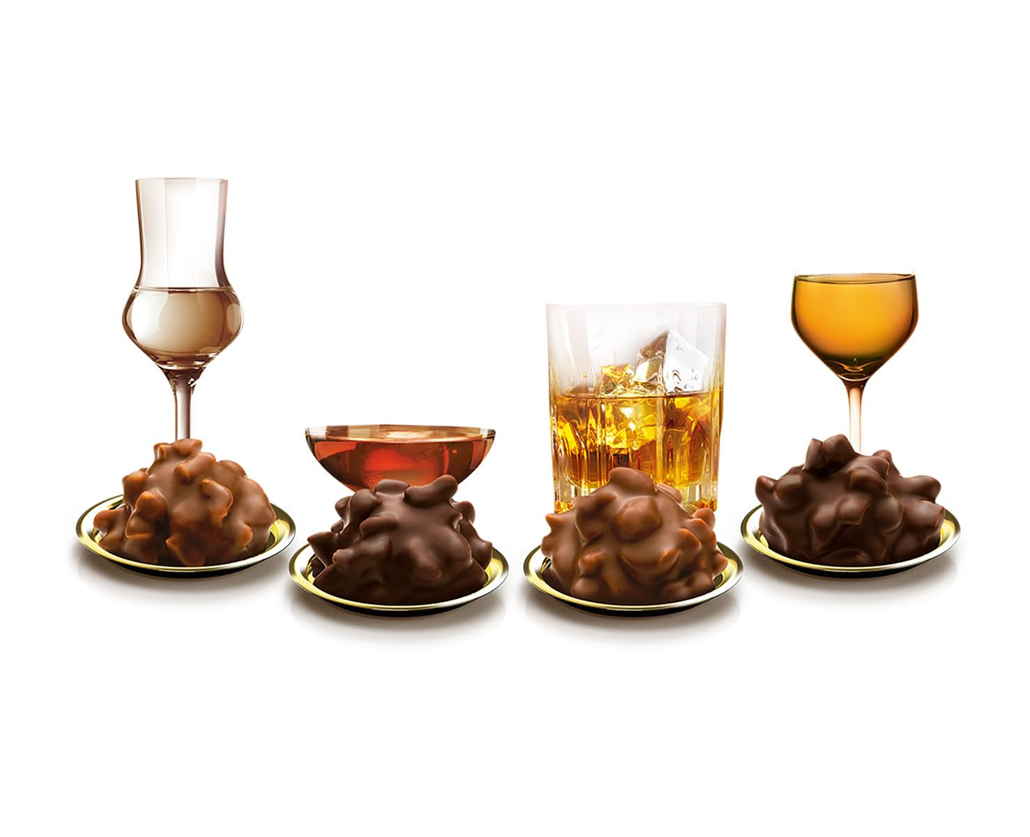 Fine Drops in Brandies Classic Nuts 250g Liquid Filled Chocolate Pralines with Milk Chocolate Glaze and Crunchy Hazelnut Pieces