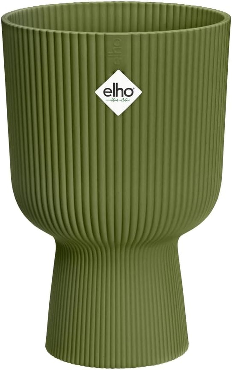 Ghiveci elho Vibes Fold Coupe 14 - Ghiveci de flori de interior - Plastic 100% reciclat - Ø 13,9 x H 21,0 cm - Alb/Alb mătăsos