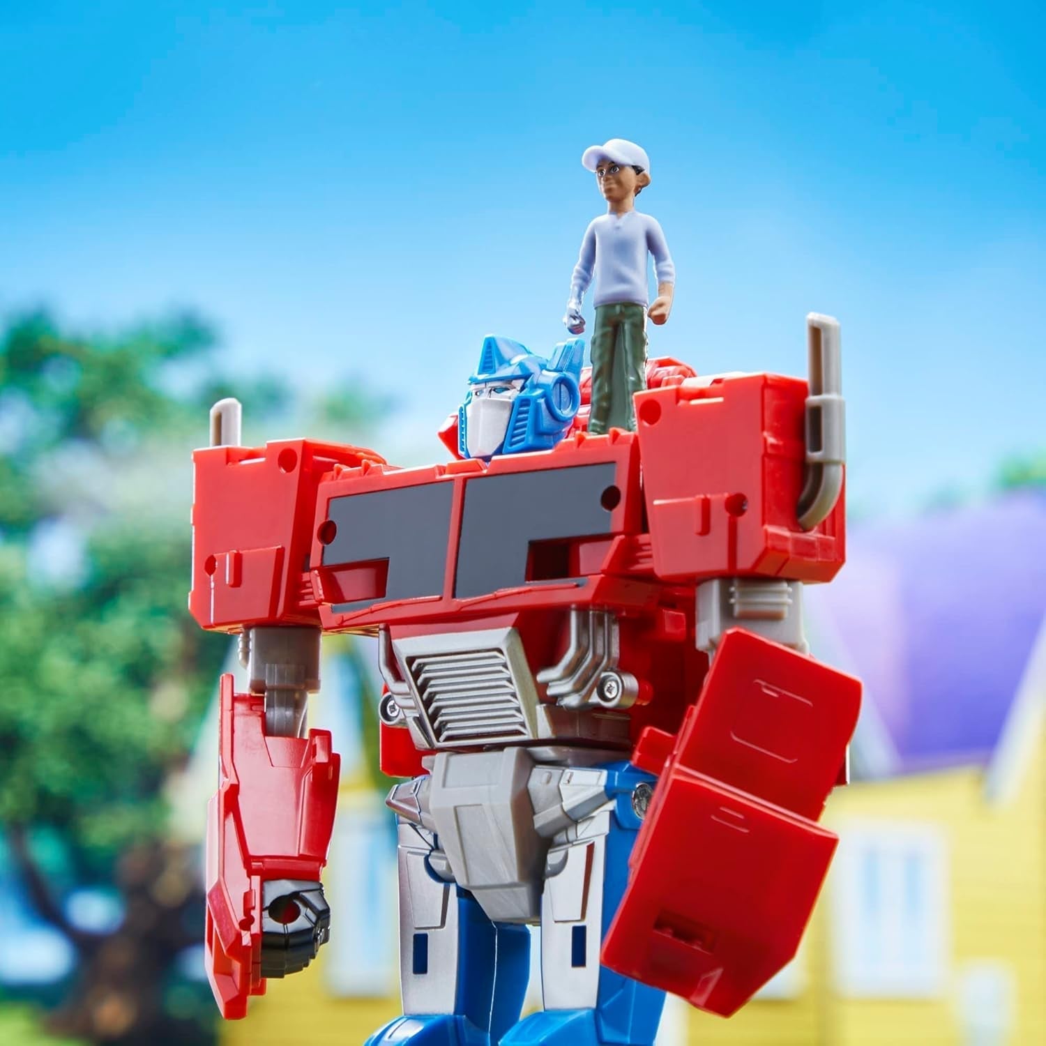Transformers Earthspark Spin Changer Optimus Prime figurină (20 cm) cu Robby Malto figurină (5 cm), de la 6 Action figures Naty Shop
