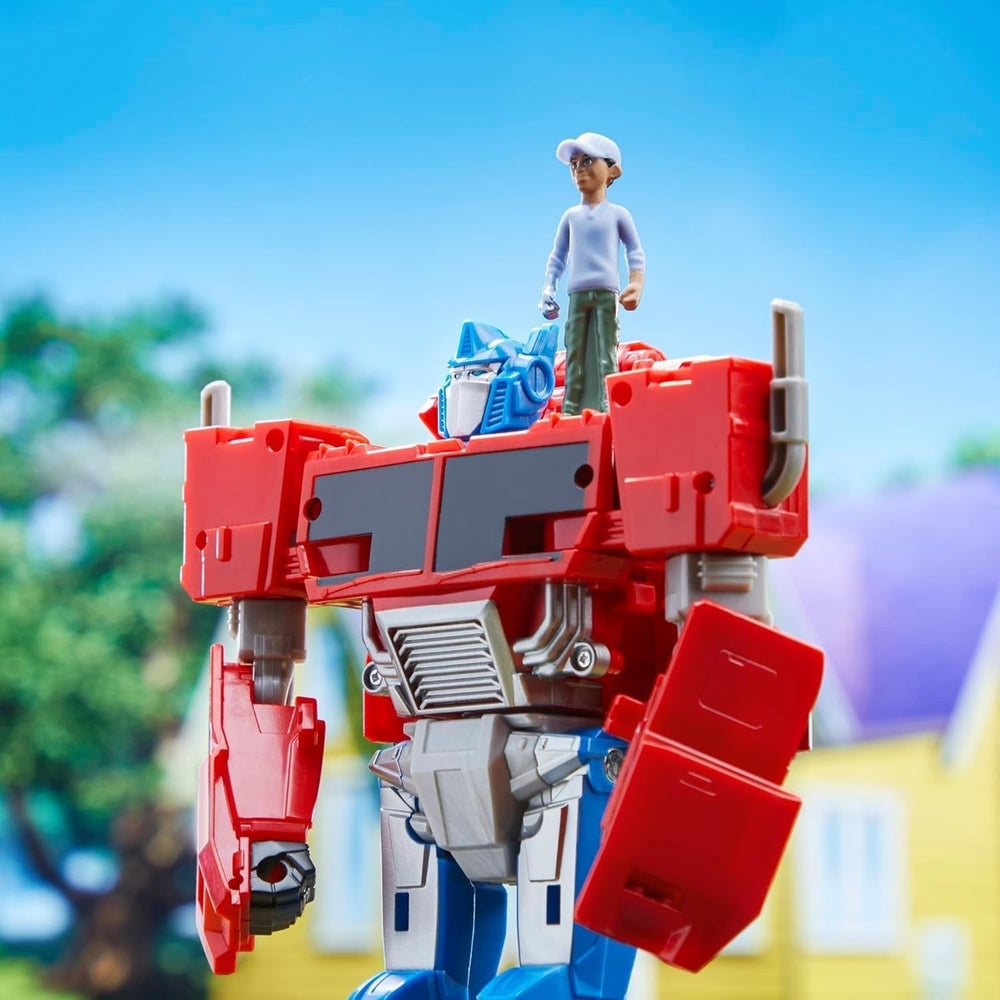 Transformers Earthspark Spin Changer Optimus Prime figurină (20 cm) cu Robby Malto figurină (5 cm), de la 6 Action figures Naty Shop