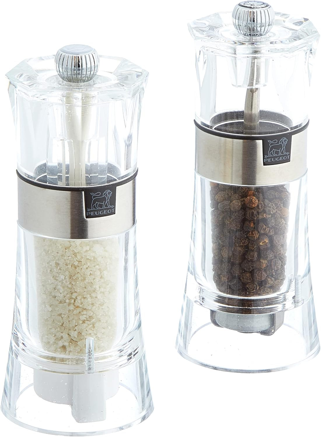 OSLO Duo acrylic/stainless steel 14 cm Grinders and Slicers Naty Shop Salt and pepper grinder set